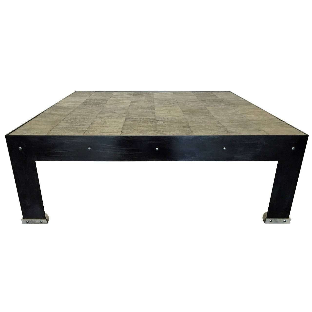 Stunning Paul Dupre Lafon Inspired Coffee Table In Blackened Steel With 2017 Bronze Coffee Tables (View 11 of 20)