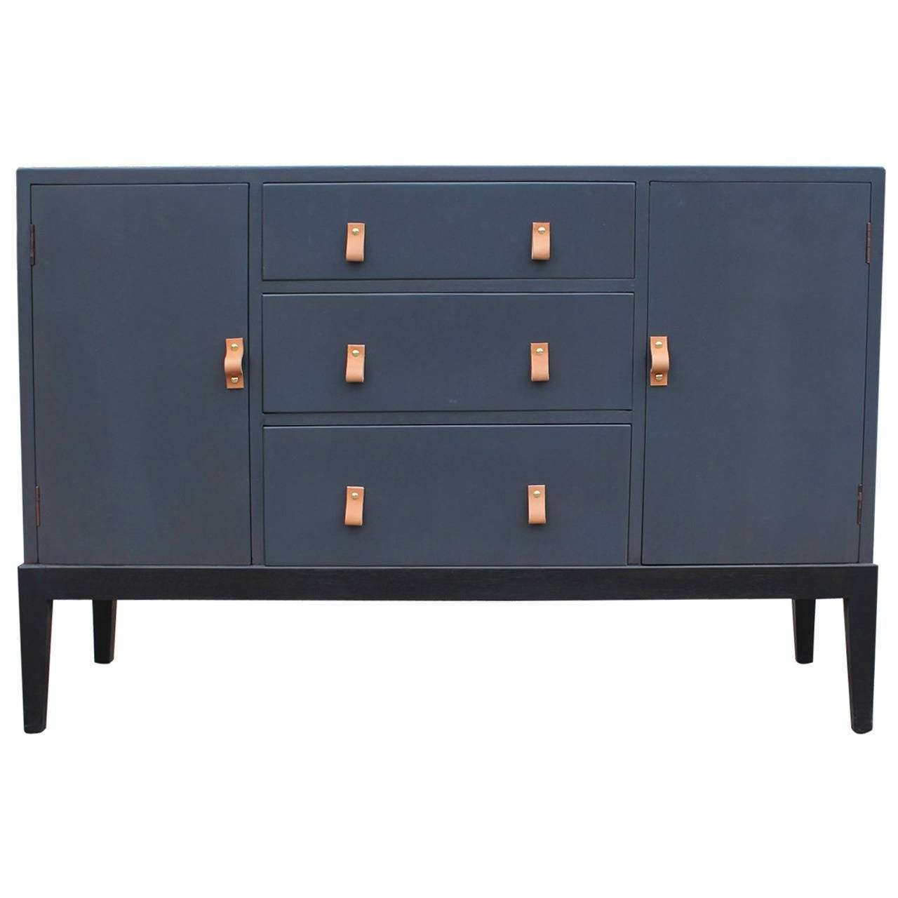 Superb Grey Sideboard Or Buffet With Leather Handles At 1stdibs In Grey Sideboards (View 4 of 20)