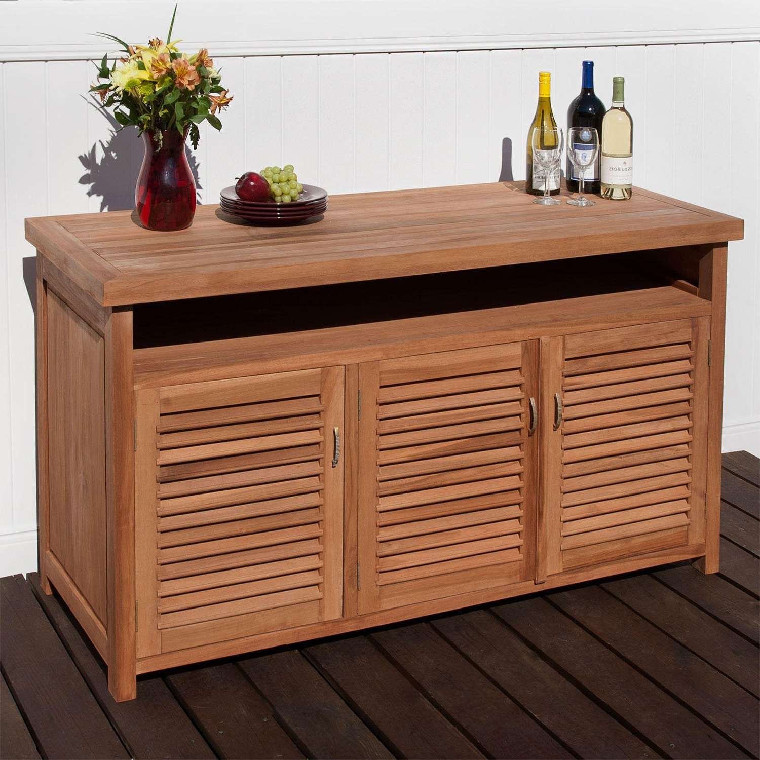 Teak Outdoor Buffet With Storage – Outdoor Within Outdoor Sideboards (View 2 of 20)