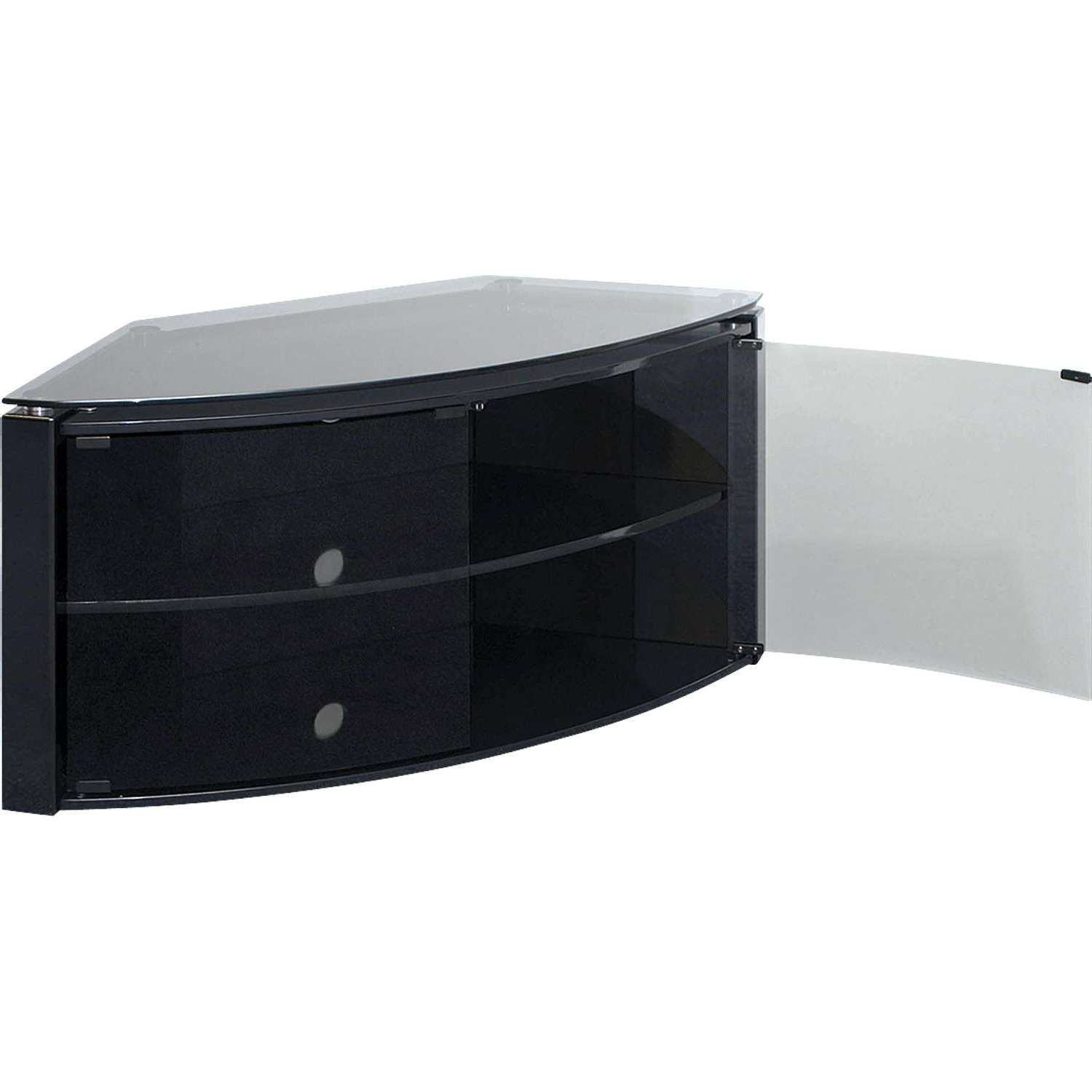 Techlink Bench B6b Black – Corner Tv Stand For Up To 37inch Tvs Inside Black Corner Tv Cabinets (View 9 of 20)