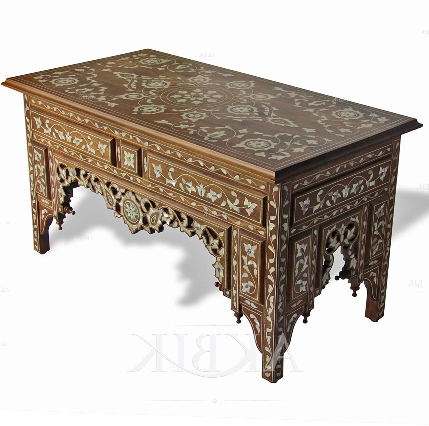 Trendy Mother Of Pearl Coffee Tables With Regard To Mediterranean, Levantine & Syrian Furniture Inlaid With Mother Of (View 8 of 20)
