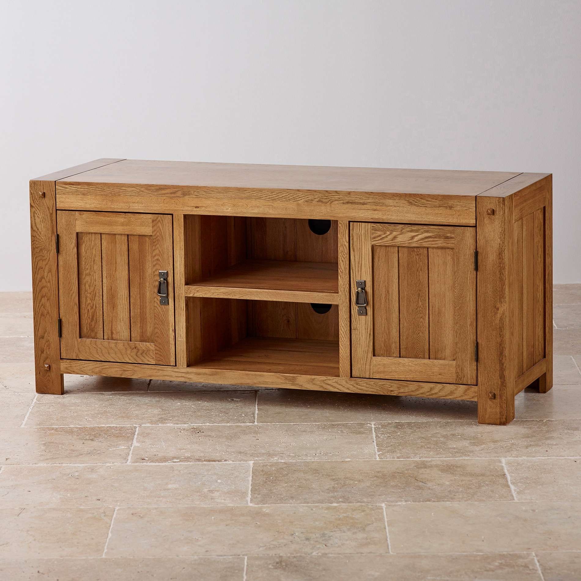 Tv Cabinets | Mango, Painted & Oak Tv Units | Oak Furniture Land Inside Rustic Wood Tv Cabinets (View 2 of 20)