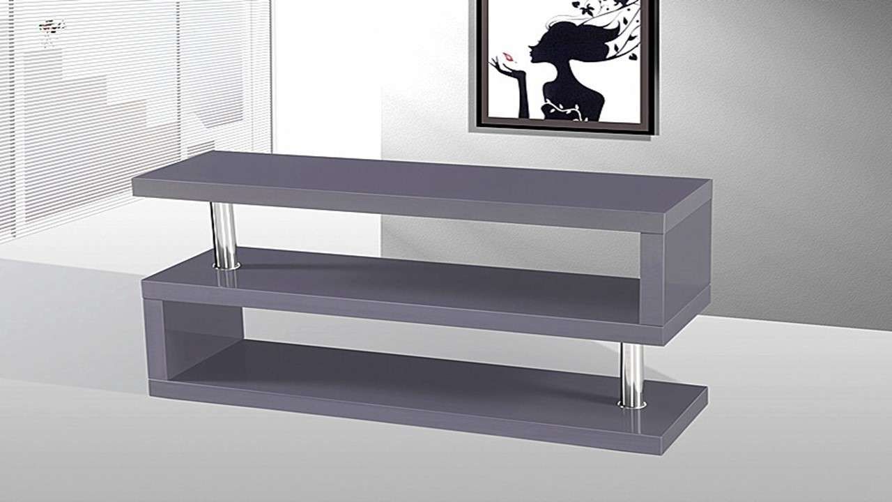 Tv Stand Unit In Grey High Gloss – Homegenies With High Gloss Tv Cabinets (View 5 of 20)