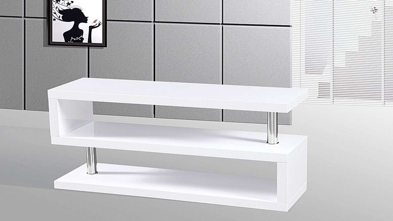 Tv Stand Unit In White High Gloss – Homegenies Intended For High Gloss White Tv Cabinets (View 1 of 20)