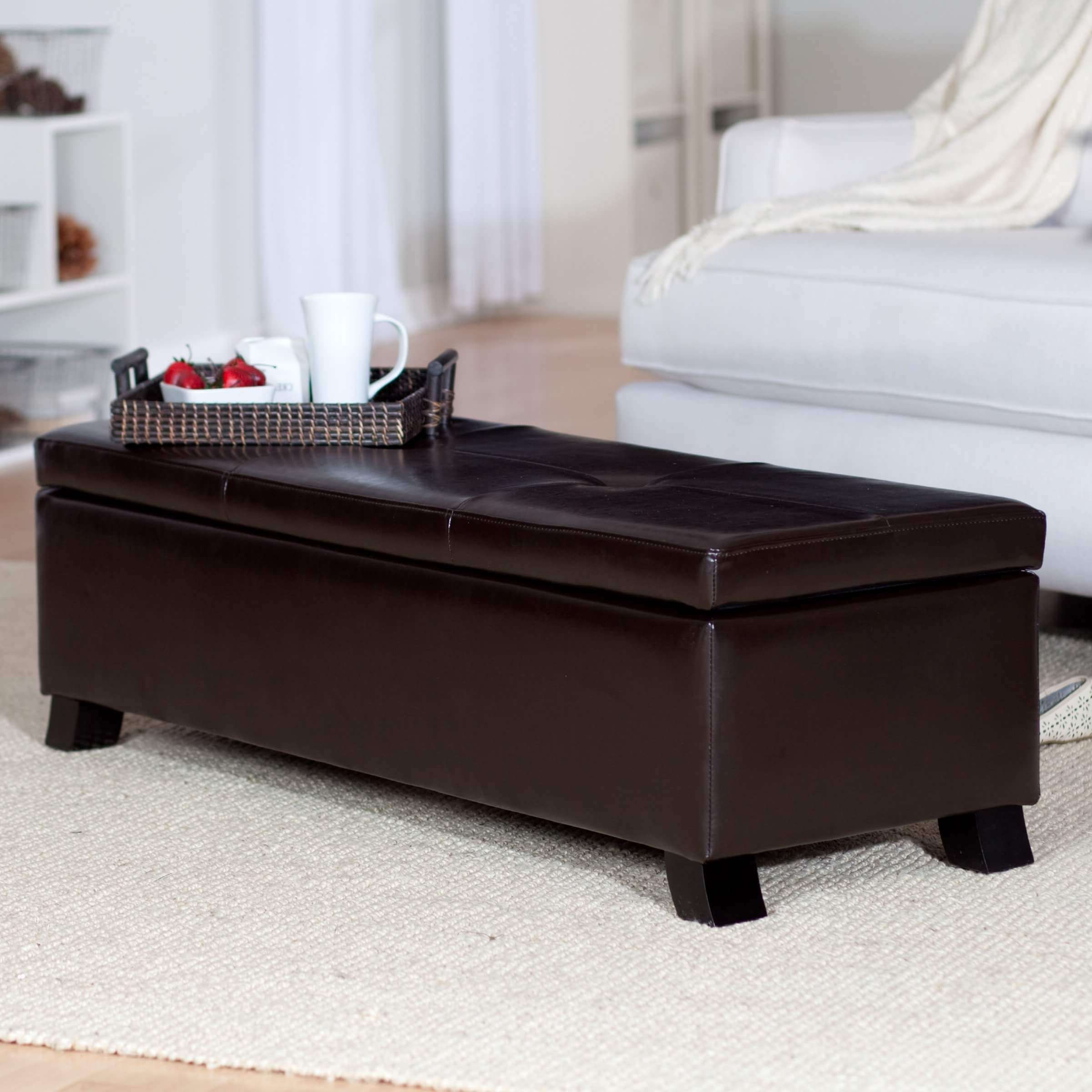Well Known Brown Leather Ottoman Coffee Tables With Storages Throughout 36 Top Brown Leather Ottoman Coffee Tables (View 1 of 20)
