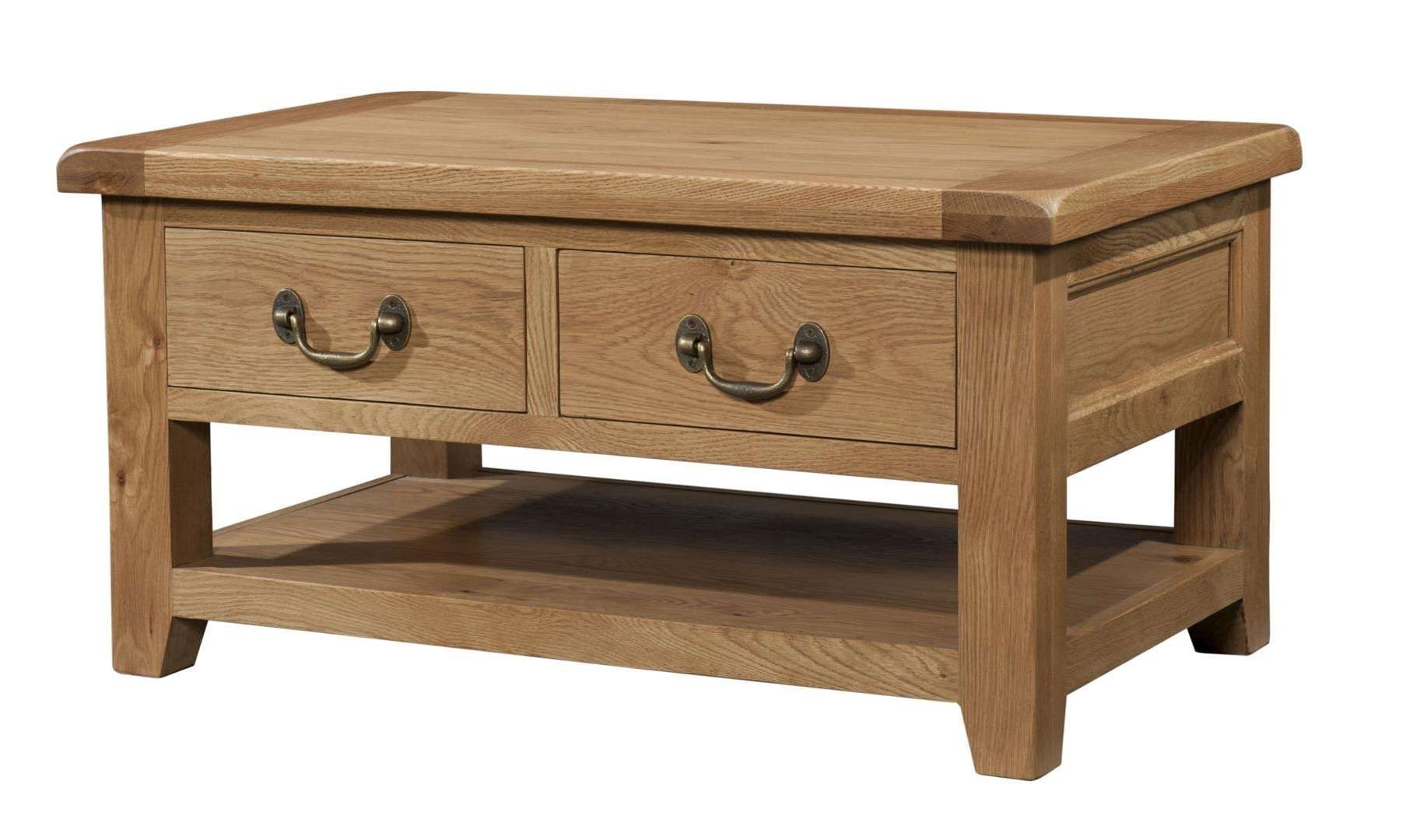 Well Liked Rustic Oak Coffee Table With Drawers Inside Somerset Chunky Oak Furniture : Somerset Chunky Oak Coffee Table (View 17 of 20)