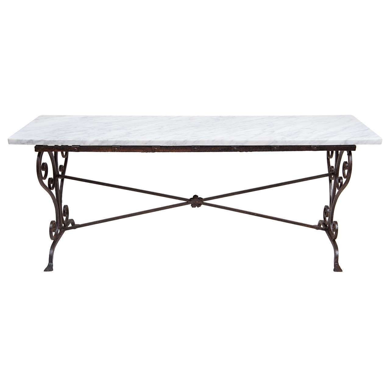 Wrought Iron Coffee Table And Chairs Suitable Plus Antique Wrought In Most Up To Date Marble And Metal Coffee Tables (View 8 of 20)