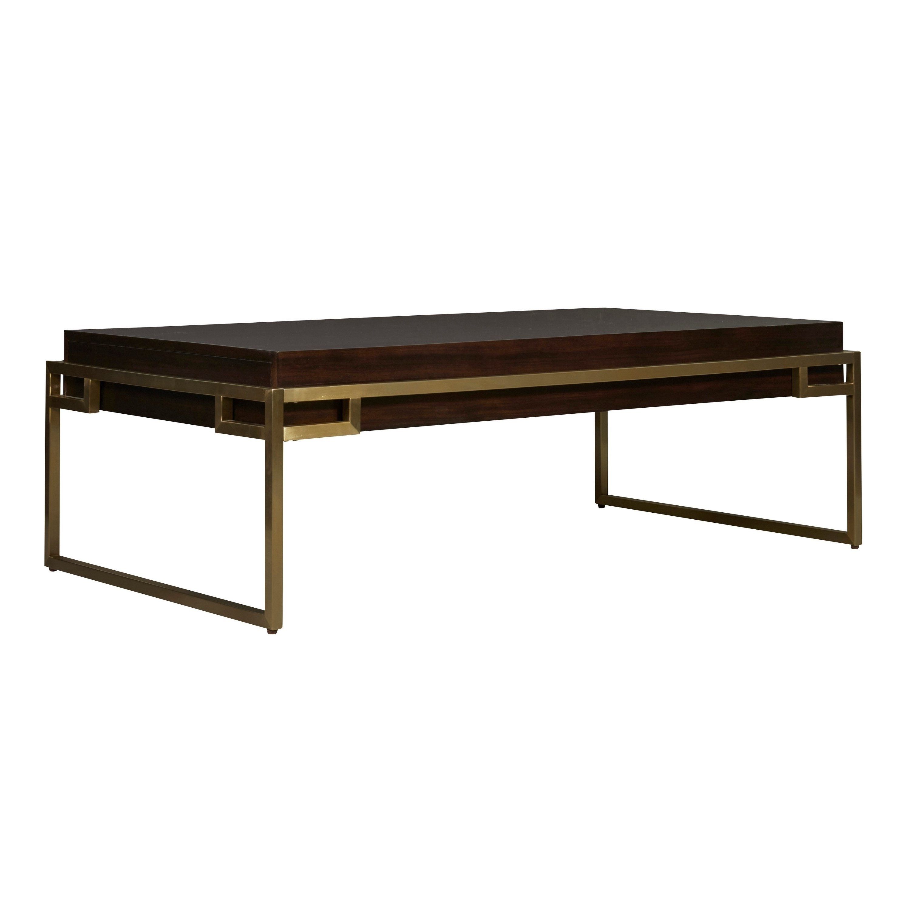 Favorite Rectangular Coffee Tables With Brass Legs Regarding Shop Modern Brushed Brass And Mahogany Rectangle Hayworth Cocktail (View 12 of 20)