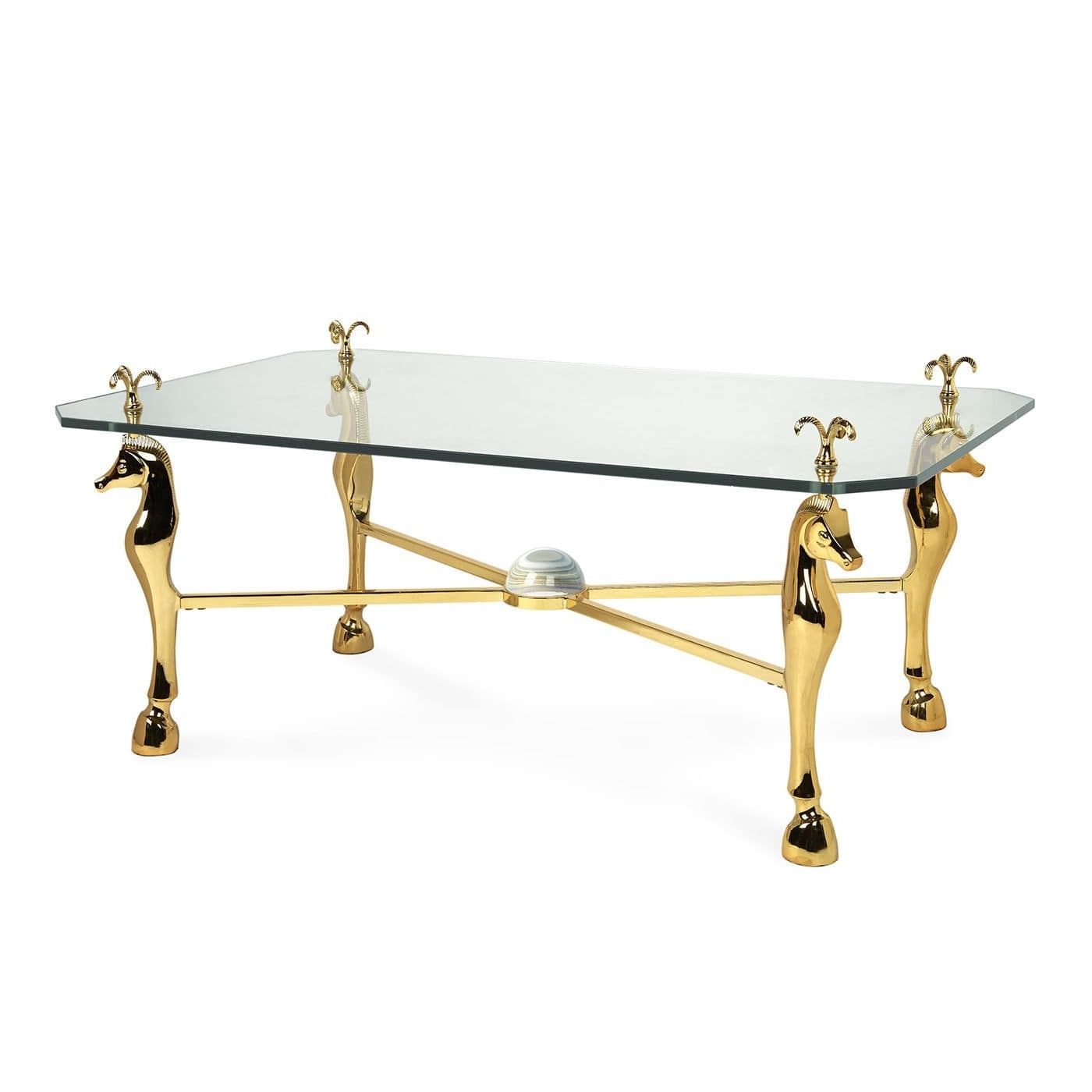 French Style Coffee Table / Tempered Glass / Polished Brass Inside Widely Used Acrylic Glass And Brass Coffee Tables (Gallery 12 of 20)