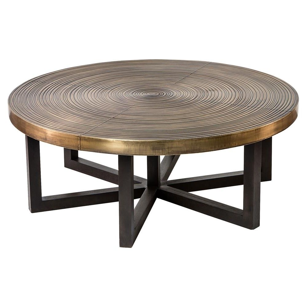Interlude Reeta Global Bazaar Antique Brass Ring Walnut Coffee Table Within Most Up To Date Antique Brass Coffee Tables (Gallery 20 of 20)
