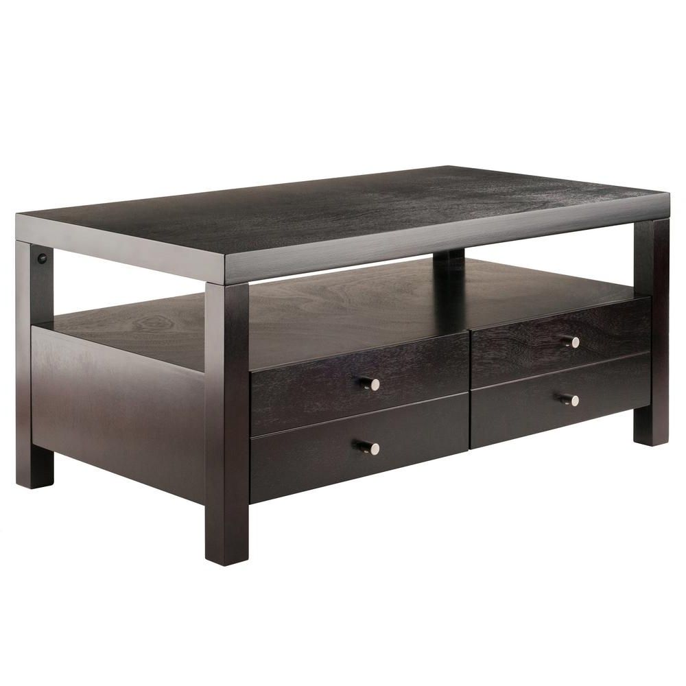 Latest Palmer Storage Cocktail Tables Regarding Winsome Wood Copenhagen Espresso Coffee Table 92643 – The Home Depot (Gallery 18 of 20)