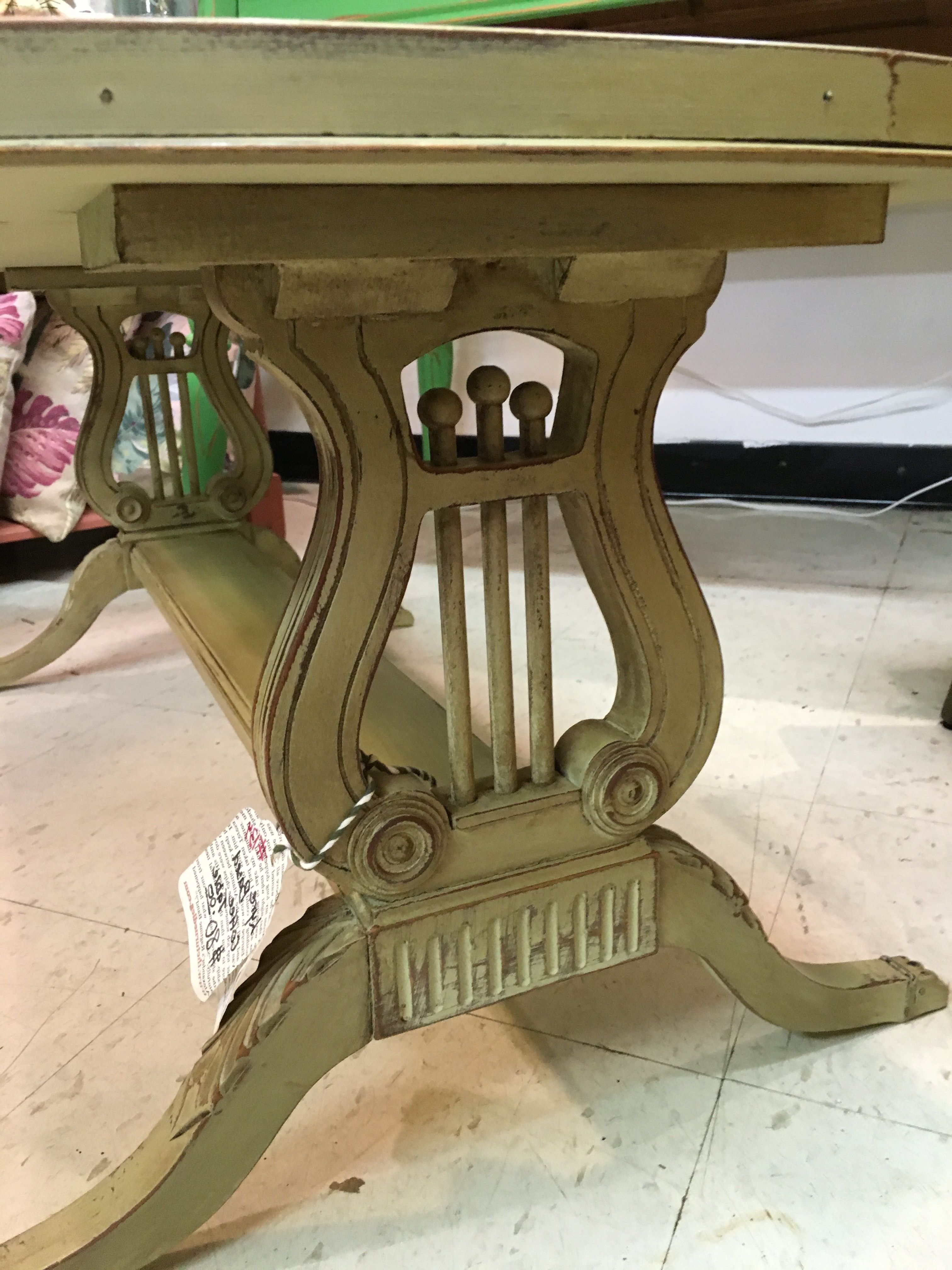 Lyre Based Coffee Table $80 Sold – The Turned Leg With Favorite Lyre Coffee Tables (Gallery 6 of 20)