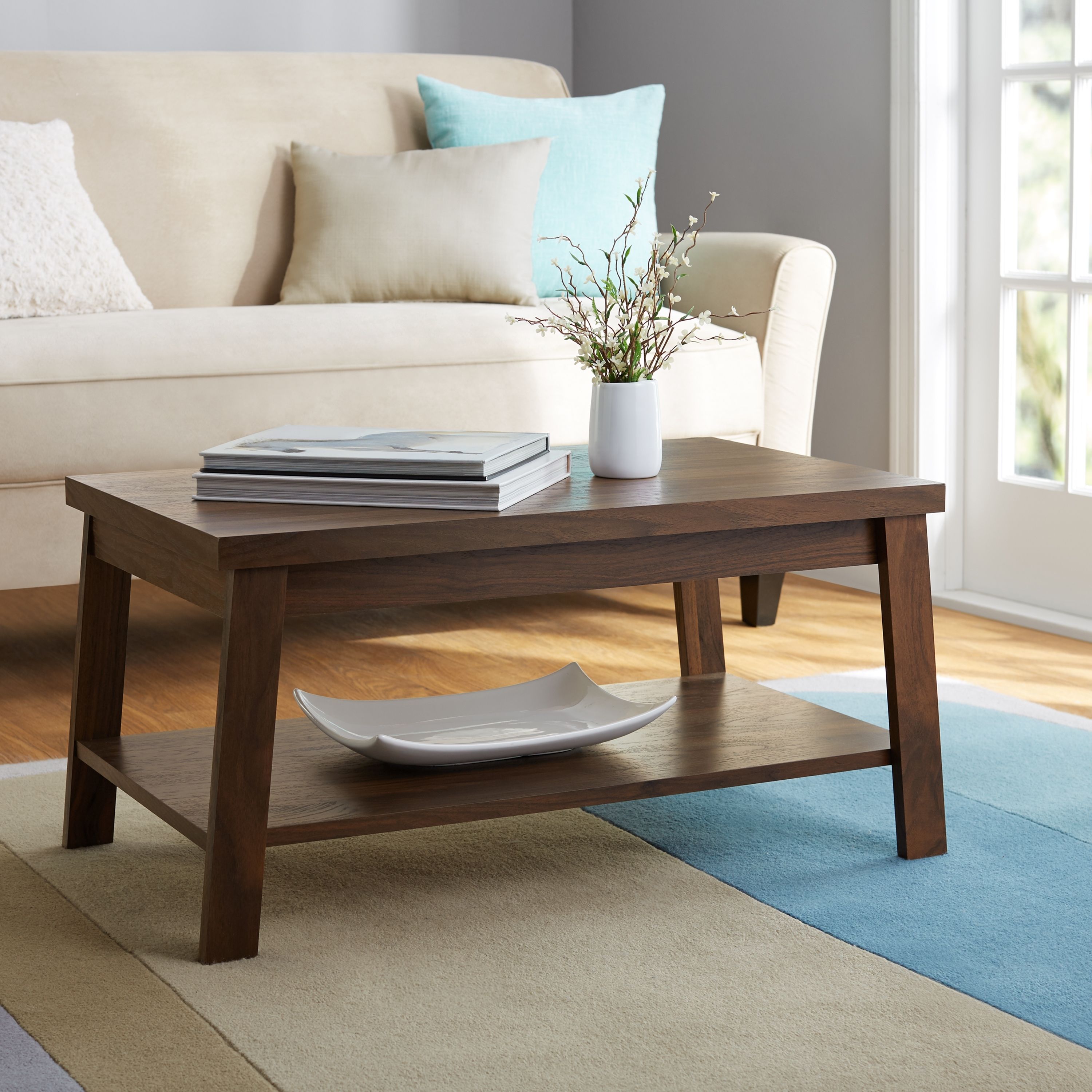 Mainstays Logan Coffee Table, Multiple Finishes – Walmart Pertaining To Best And Newest Logan Cocktail Tables (View 1 of 20)