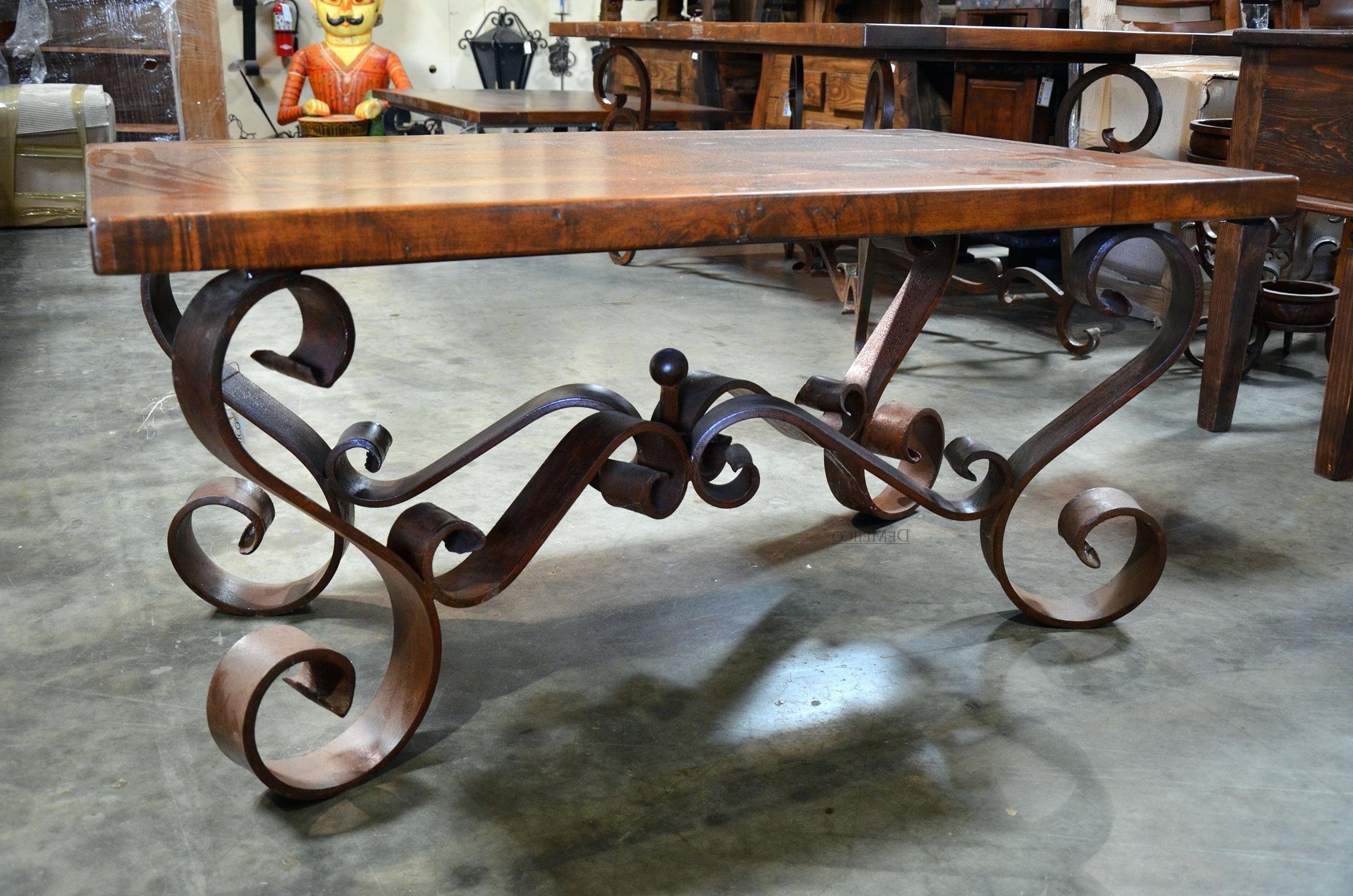 Most Recently Released Reclaimed Elm Cast Iron Coffee Tables Inside Cast Base Coffee Table Reclaimed Pallet Epoxy Tabletop With Iron (Gallery 20 of 20)