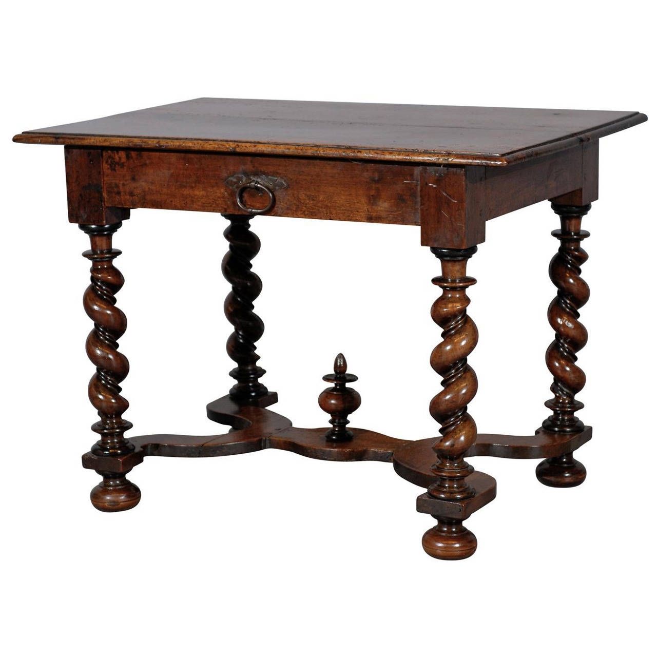 Most Up To Date Barley Twist Coffee Tables Within 18th Century French Louis Xiii Style Walnut Table With Barley Twist (View 14 of 20)