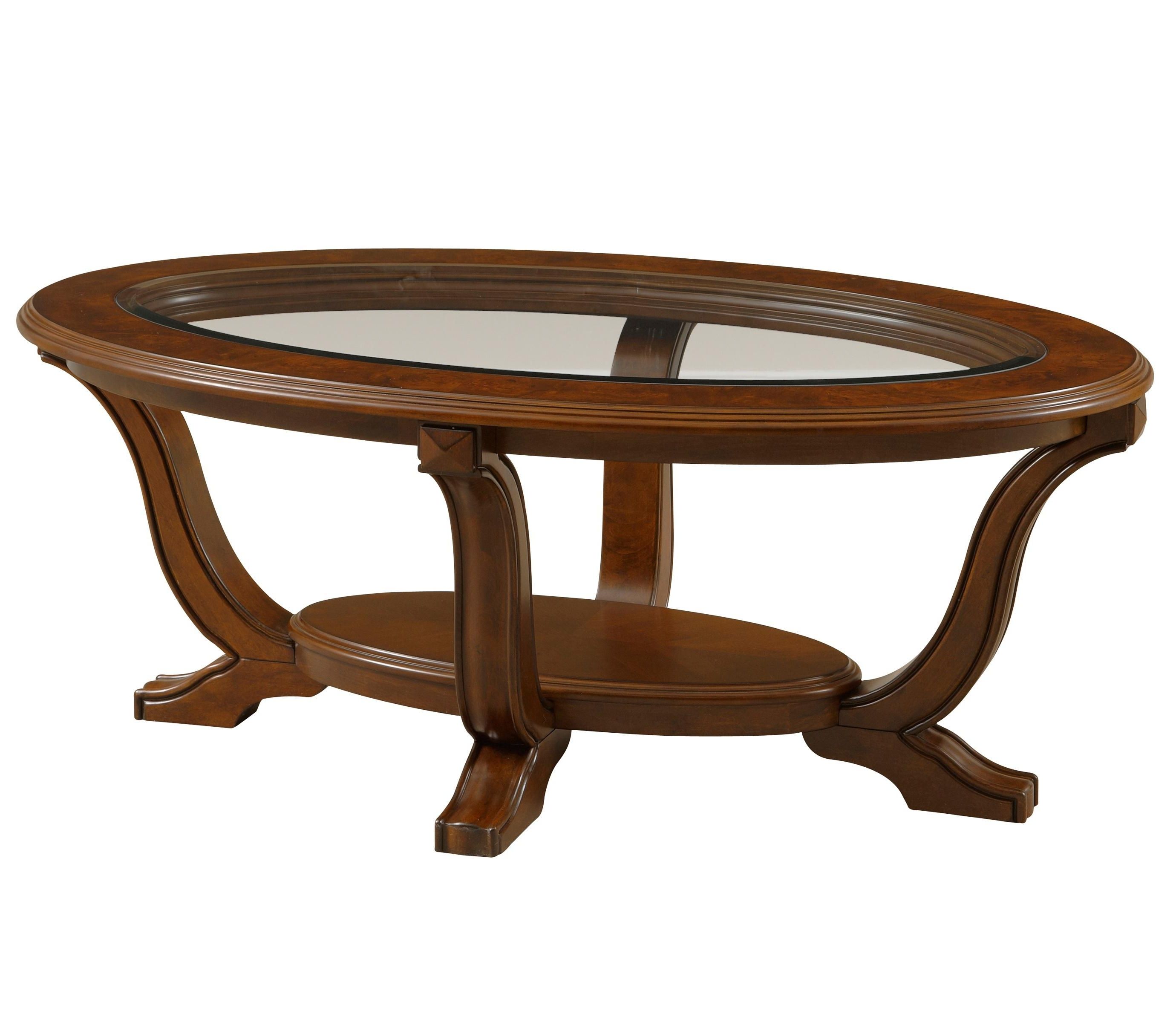 Preferred Exton Cocktail Tables In Broyhill Furniture Lana Oval Cocktail Table With Glass Top Insert (Gallery 4 of 20)