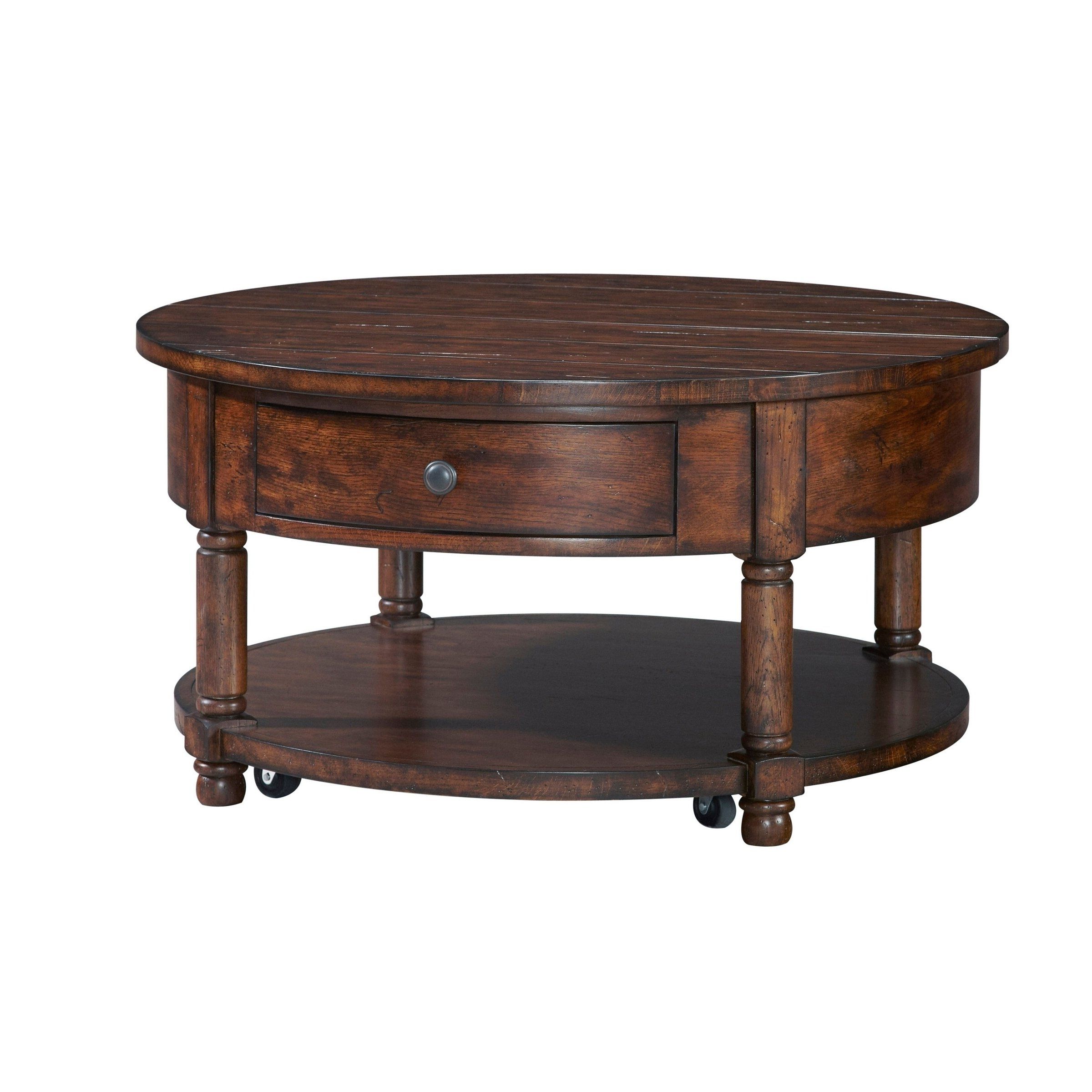 Shop Broyhill Attic Rustic Oak Round Lift Top Cocktail Table – Free Throughout Well Known Jasper Lift Top Cocktail Tables (View 7 of 20)