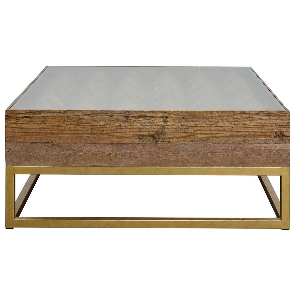 Teddy Reclaimed Elm Timber & Iron Square Coffee Table, 100cm With Regard To Widely Used Reclaimed Elm Iron Coffee Tables (View 10 of 20)