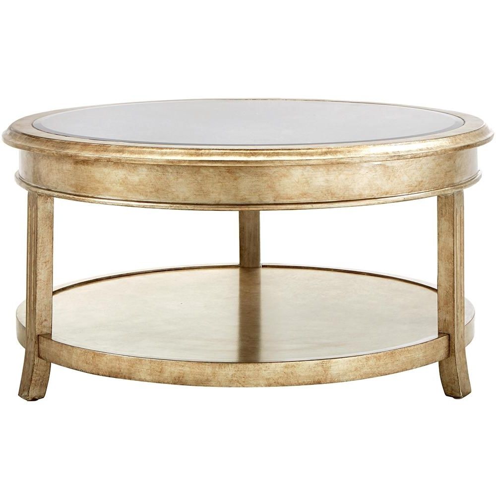 Well Known Round White Wash Brass Painted Coffee Tables With Regard To Bevel Mirror Gold Round Coffee Table 9947900530 – The Home Depot (View 17 of 20)