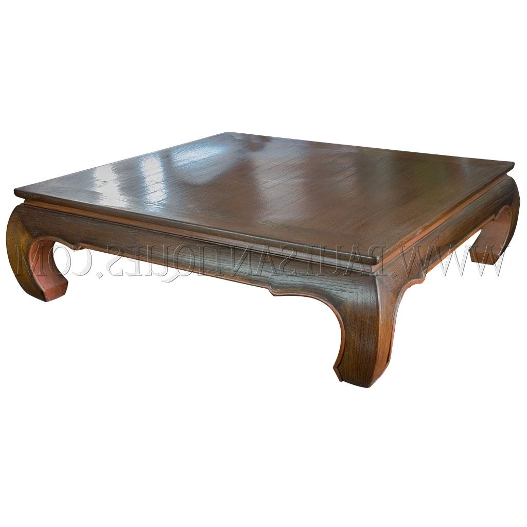 Well Liked Large Teak Coffee Tables Throughout Large Thai Teak Coffee Table With “opium” Table Legs (“kha Khu”) (View 6 of 20)