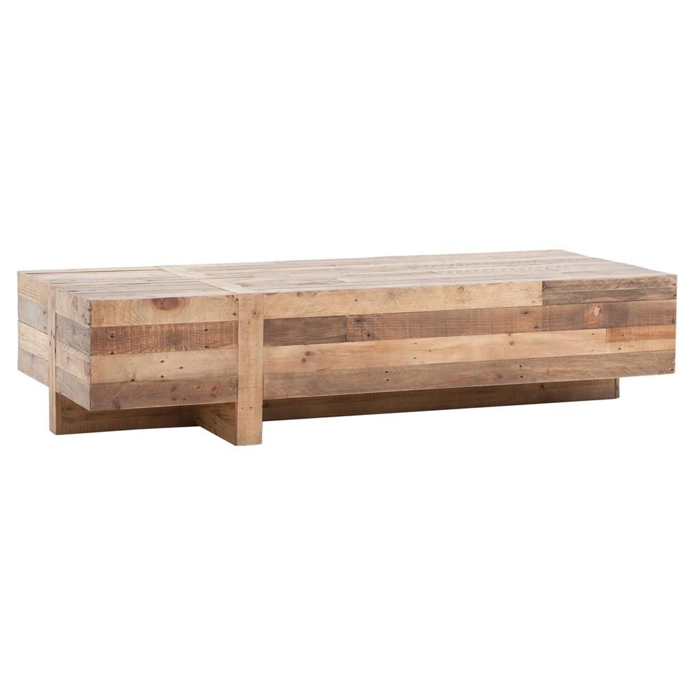 Wyatt Rustic Lodge Chunky Reclaimed Wood Rectangle Coffee Table Throughout Most Popular Wyatt Cocktail Tables (Gallery 8 of 20)
