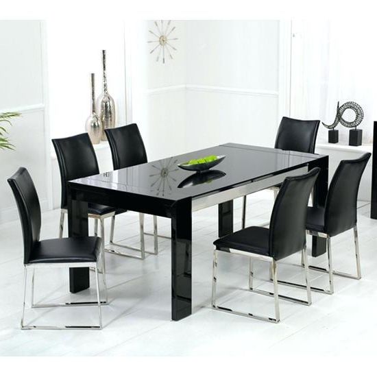 2018 Black Glass Dining Tables And 6 Chairs In Sublime Black Glass Dining Room Table – Dining Room Design Ideas (View 2 of 20)