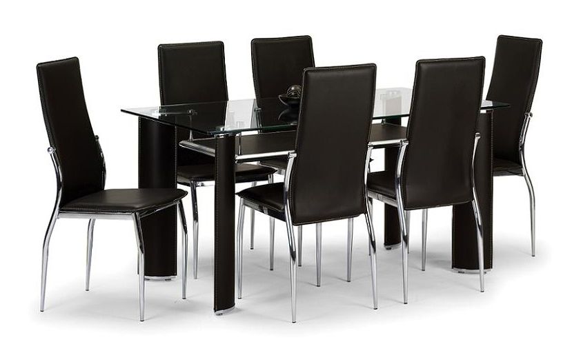 6 Seater Glass Dining Table Sets Intended For Well Known Brilliant 6 Seater Dining Table And Chairs Round Dining Table Set (View 11 of 20)