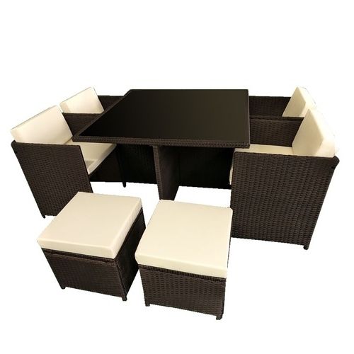 8 Seat Outdoor Dining Tables Inside Favorite 8 Seater Cube Outdoor Dining Table & Seat Set (View 18 of 20)