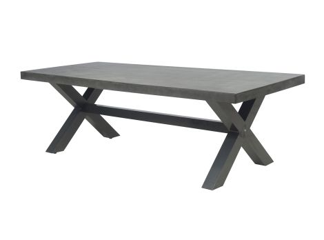Best And Newest New York Industrial 2.4m Dark Grey Outdoor Poly Cement Dining Table With New York Dining Tables (Gallery 12 of 20)