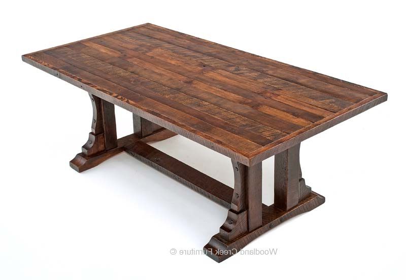 Best And Newest Rustic Oak Dining Tables With Regard To Rustic Oak Barn Wood Dining Table, Reclaimed Oak Table, Trestle (Gallery 9 of 20)