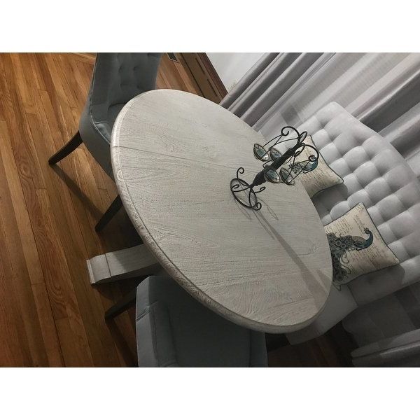 Best And Newest Shop Valencia Wood Antique White 48 Inch Dining Tablekosas Home Intended For Valencia 5 Piece 60 Inch Round Dining Sets (View 16 of 20)