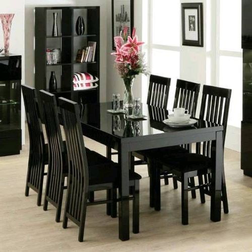 Featured Photo of 2024 Latest Black Gloss Dining Tables and Chairs