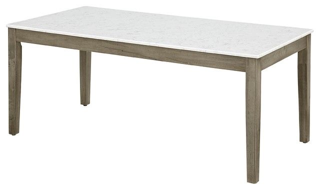 Caden Rectangle Dining Tables In Fashionable Caden Kitchen Leg Table Base With Quartz Top – Transitional – Dining (View 3 of 20)