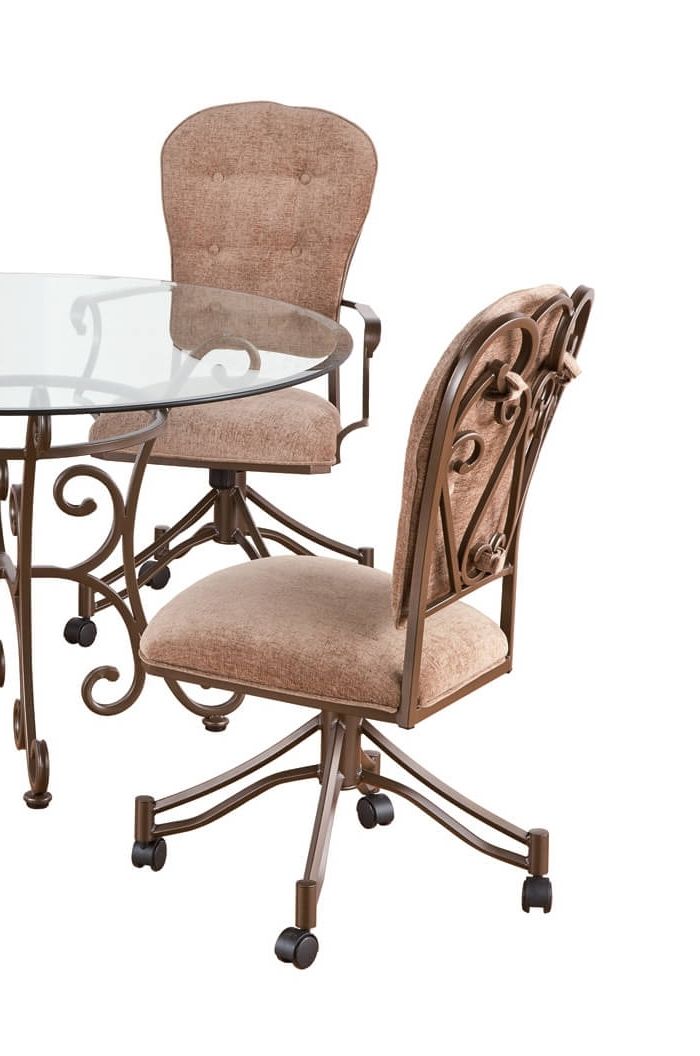 Callee's Valencia Tilt Swivel Dining Chairs W/ Swirl Back – Free With Most Current Valencia Side Chairs With Upholstered Seat (Gallery 5 of 20)