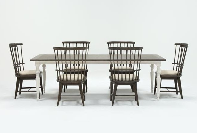 Featured Photo of 2024 Popular Candice Ii 7 Piece Extension Rectangular Dining Sets with Slat Back Side Chairs