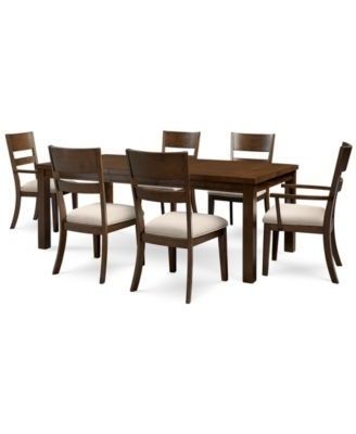 Chandler 7 Pc. Dining Set (dining Table, 4 Side Chairs & 2 Arm Inside Current Candice Ii 7 Piece Extension Rectangular Dining Sets With Slat Back Side Chairs (Gallery 14 of 20)
