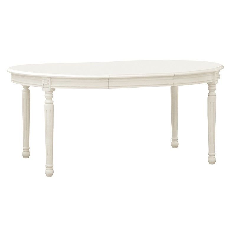 Chateau Antique White Oval Extending French Dining Table – Crown Throughout Recent White Oval Extending Dining Tables (View 5 of 20)