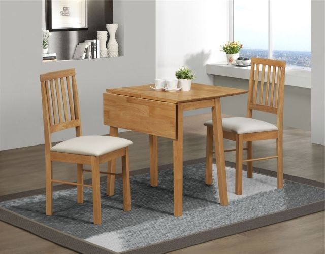 Cheap Drop Leaf Dining Tables For Most Current Birlea Rubberwood Small Drop Leaf Dining Table And 2 Chairs Set In (View 3 of 20)