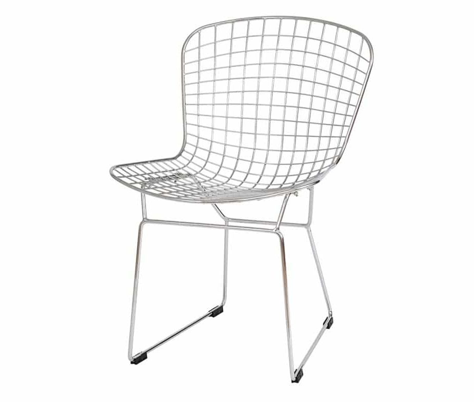 Chrome Dining Chairs Within Most Up To Date Chrome Mesh Dining Chair With Sled Legswarner Contracts (View 14 of 20)