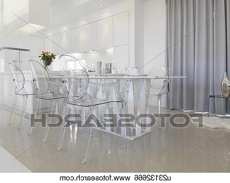 Clear Plastic Dining Tables In Newest Stock Images Of Modern Dining Table With Clear Plastic Chairs (Gallery 1 of 20)