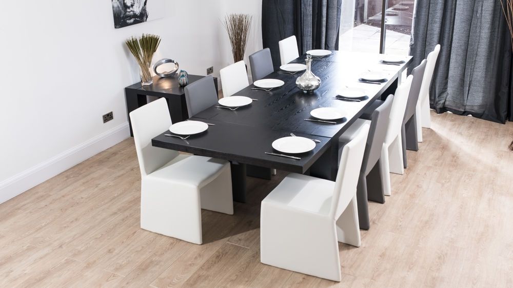 Contemporary Extending Dining Tables Pertaining To Most Current Modern Large Extending Black Ash Dining Table (Gallery 1 of 20)
