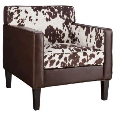 Cooper Upholstered Side Chairs With Well Known Cooper Upholstered Armchair – Cowhide With Espresso Bonded Leather I (View 2 of 20)