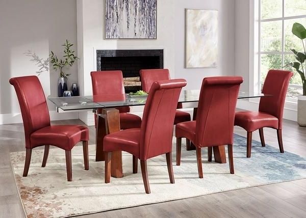 Cora 7 Piece Dining Sets With Well Known Cora Red 7 Pc. Dinette (Gallery 1 of 20)