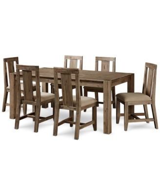 Craftsman 7 Piece Rectangle Extension Dining Sets With Arm & Side Chairs Within Current Canyon 7 Piece Dining Set, Created For Macy's, (72" Dining Table &  (View 1 of 20)