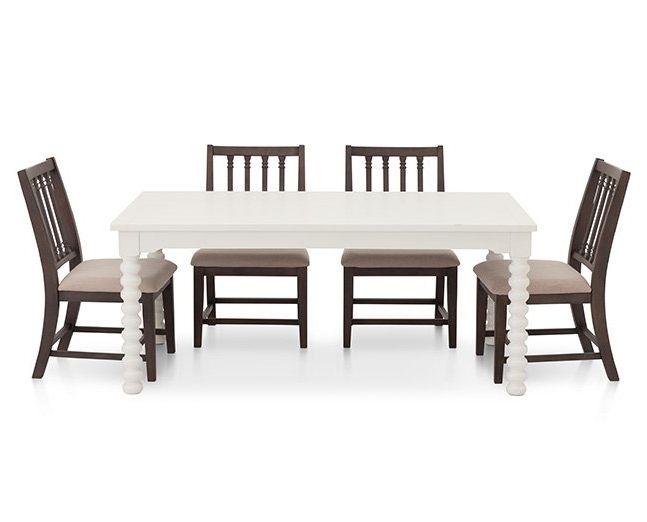 Current Magnolia Home Spool Leg 5 Pc. Dining Room Set – Furniture Row With Regard To Magnolia Home Revival Arm Chairs (Gallery 3 of 20)