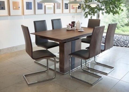 Current Walnut Dining Table And 6 Chairs With Almara Walnut Extending Dining Table + 6 Chairs (View 1 of 20)