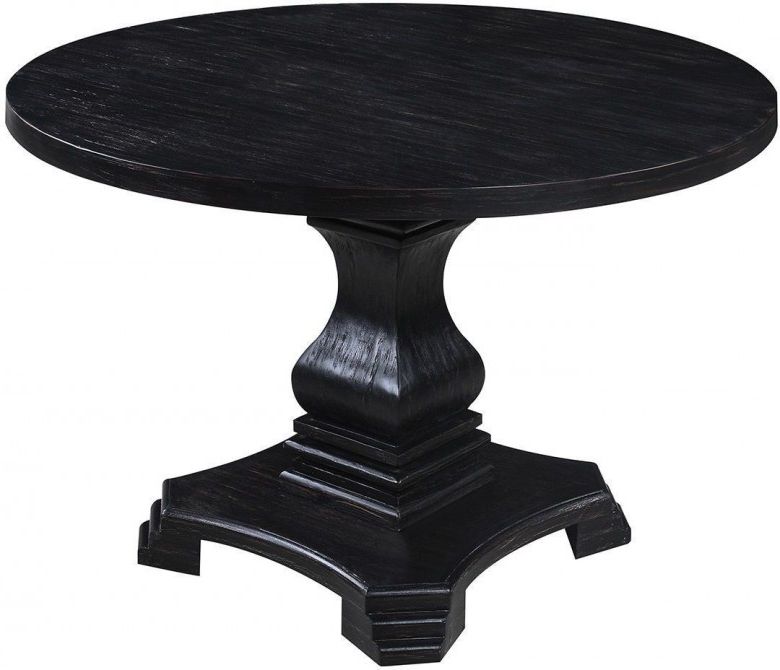 Dark Round Dining Tables Inside Best And Newest Coaster Dayton Antique Black Round Dining Tablescott Living (View 4 of 20)
