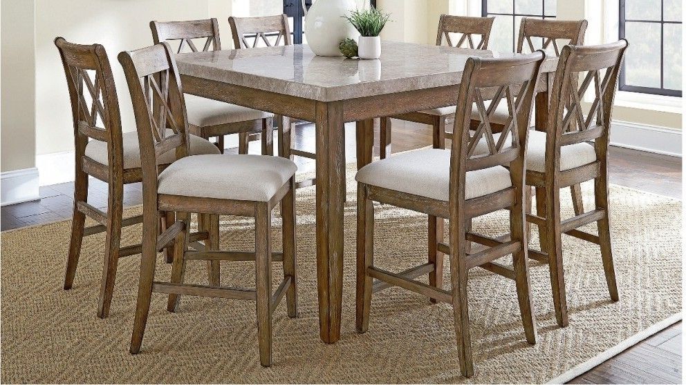 Dunedin 9 Piece High Dining Suite – Dining Furniture – Dining Room With Regard To Most Up To Date Caira 7 Piece Rectangular Dining Sets With Upholstered Side Chairs (View 9 of 20)