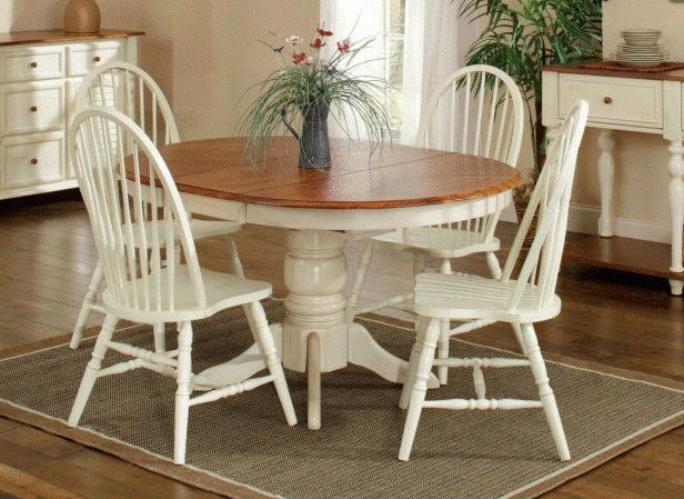 Famous Country Marketplace – Solid Birch 42" Round Single Pedestal Table Regarding Helms 5 Piece Round Dining Sets With Side Chairs (View 6 of 20)