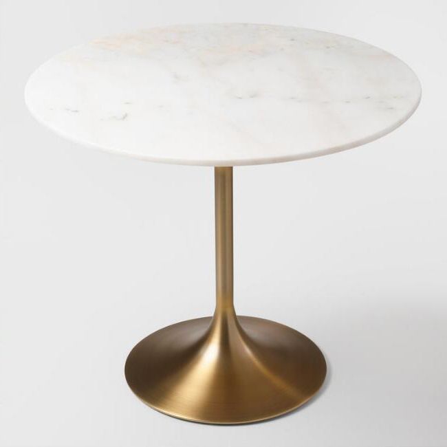 Famous Market Dining Tables Within Gold And Marble Leilani Tulip Dining Table World Market Regarding (View 16 of 20)
